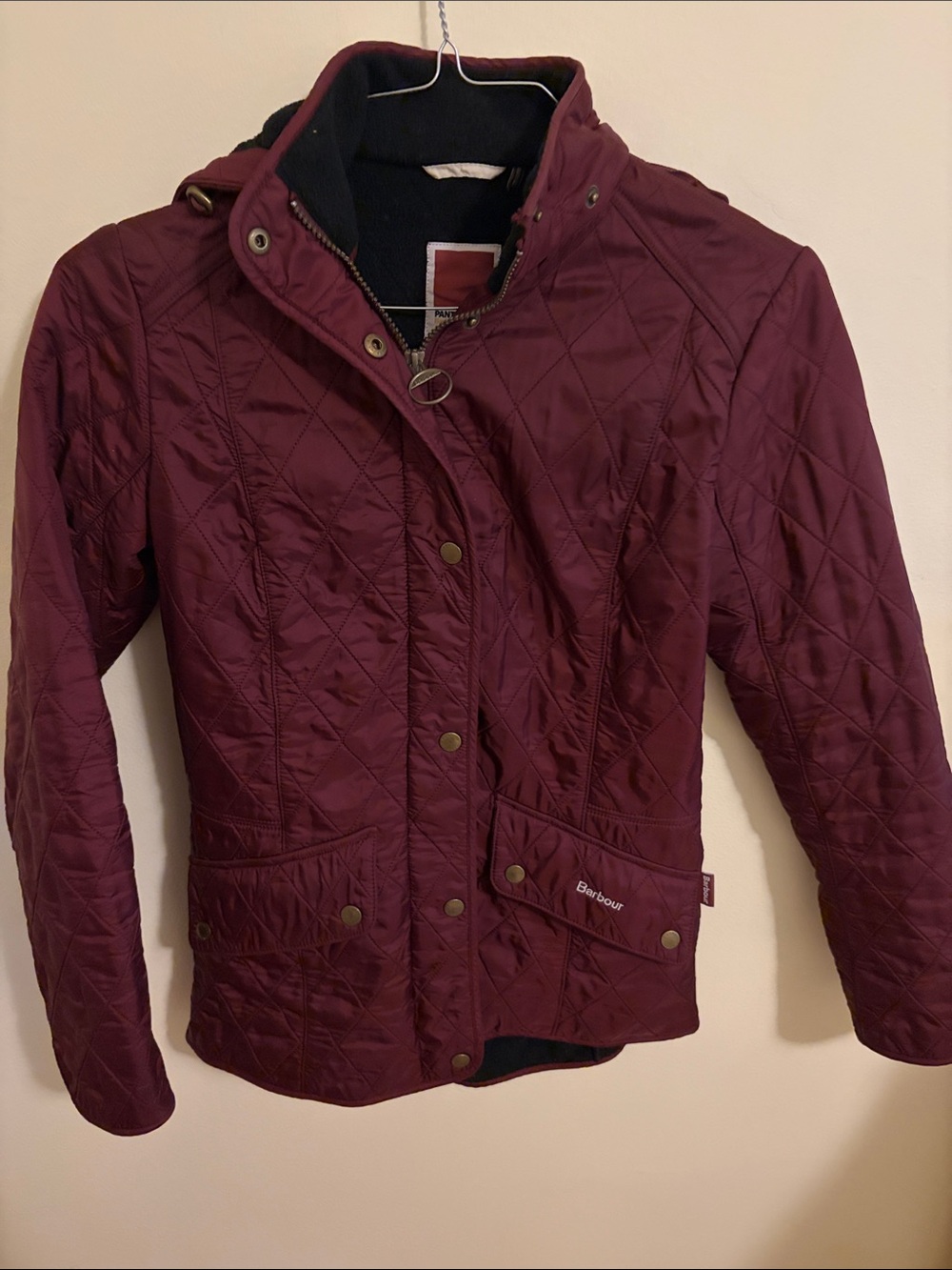 Barbour Quilted Puffer Jacket in Wine